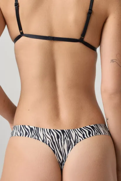 Out From Under Second Skin Fusion Thong - Zebra Print