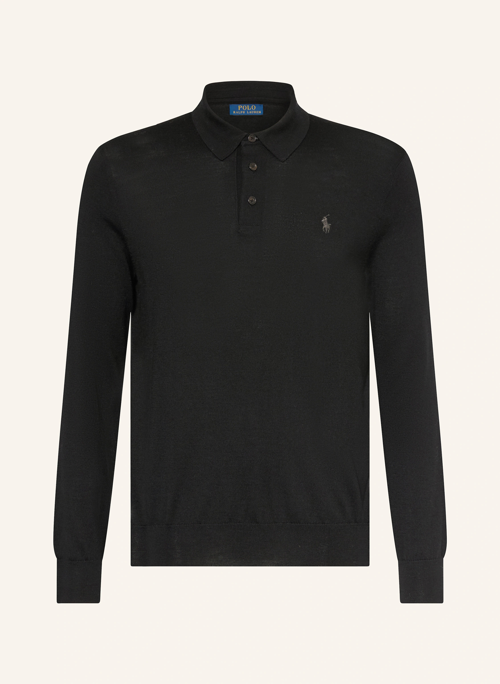 POLO RALPH LAUREN Strick-Poloshirt – SCHWARZ