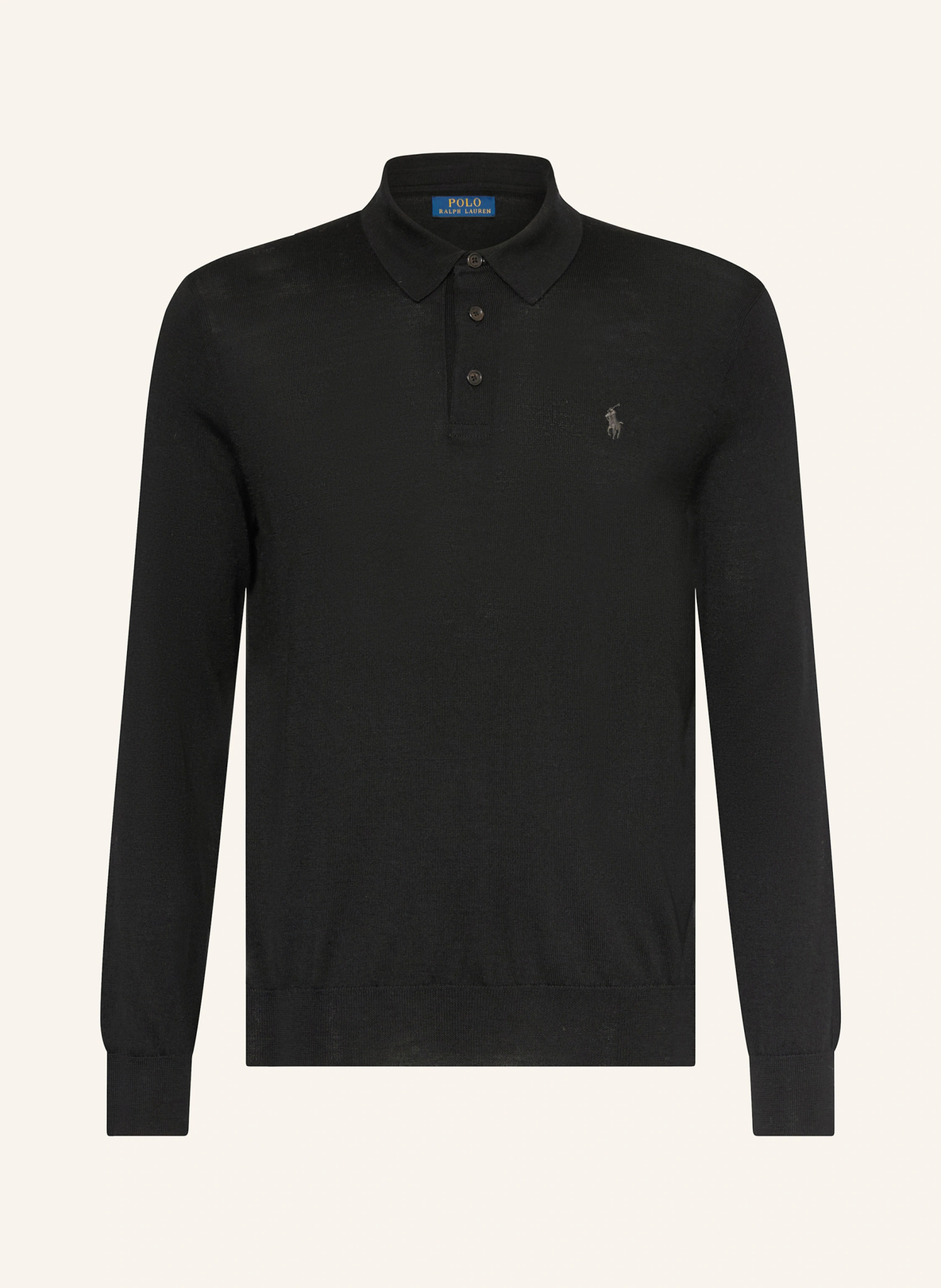 POLO RALPH LAUREN Strick-Poloshirt – SCHWARZ