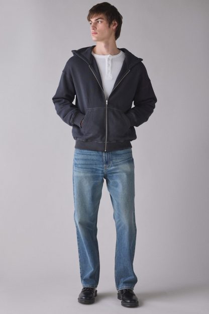 Standard Cloth Pregame Zip-Up Hoodie Sweatshirt - Washed Black