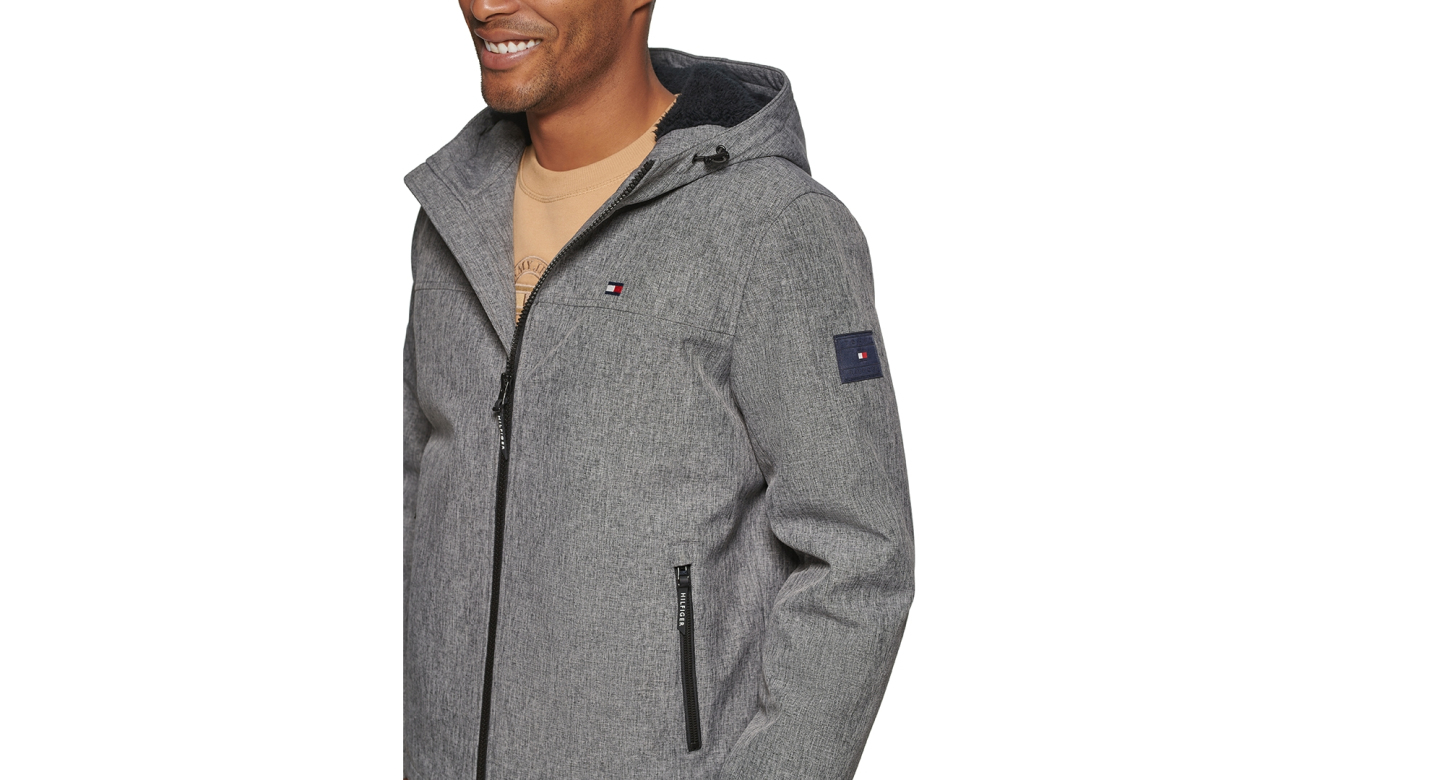 Tommy Hilfiger Men's Softshell Hooded Jacket - Heather Gray