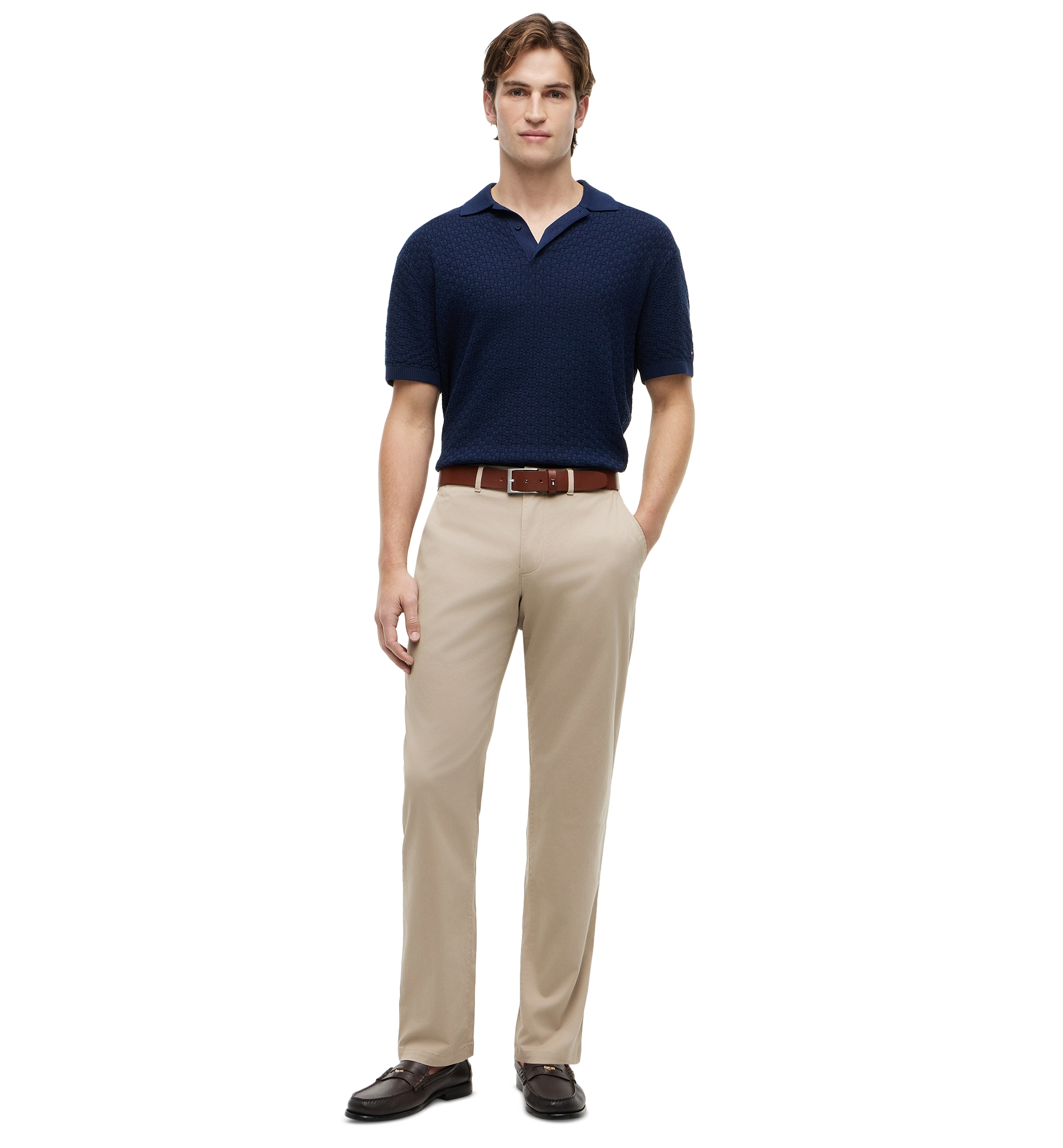 Tommy Hilfiger Men's Slim-Straight Fit Stretch Chino Pants - Batique Khaki
