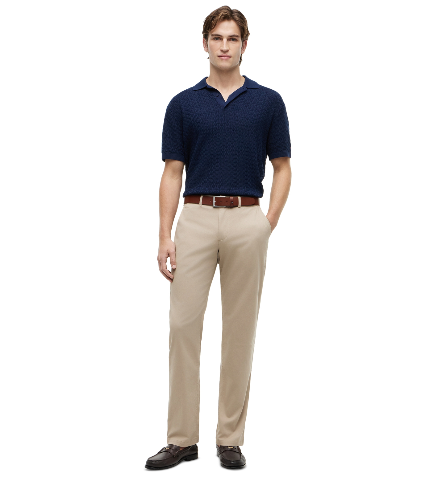 Tommy Hilfiger Men's Slim-Straight Fit Stretch Chino Pants - Batique Khaki