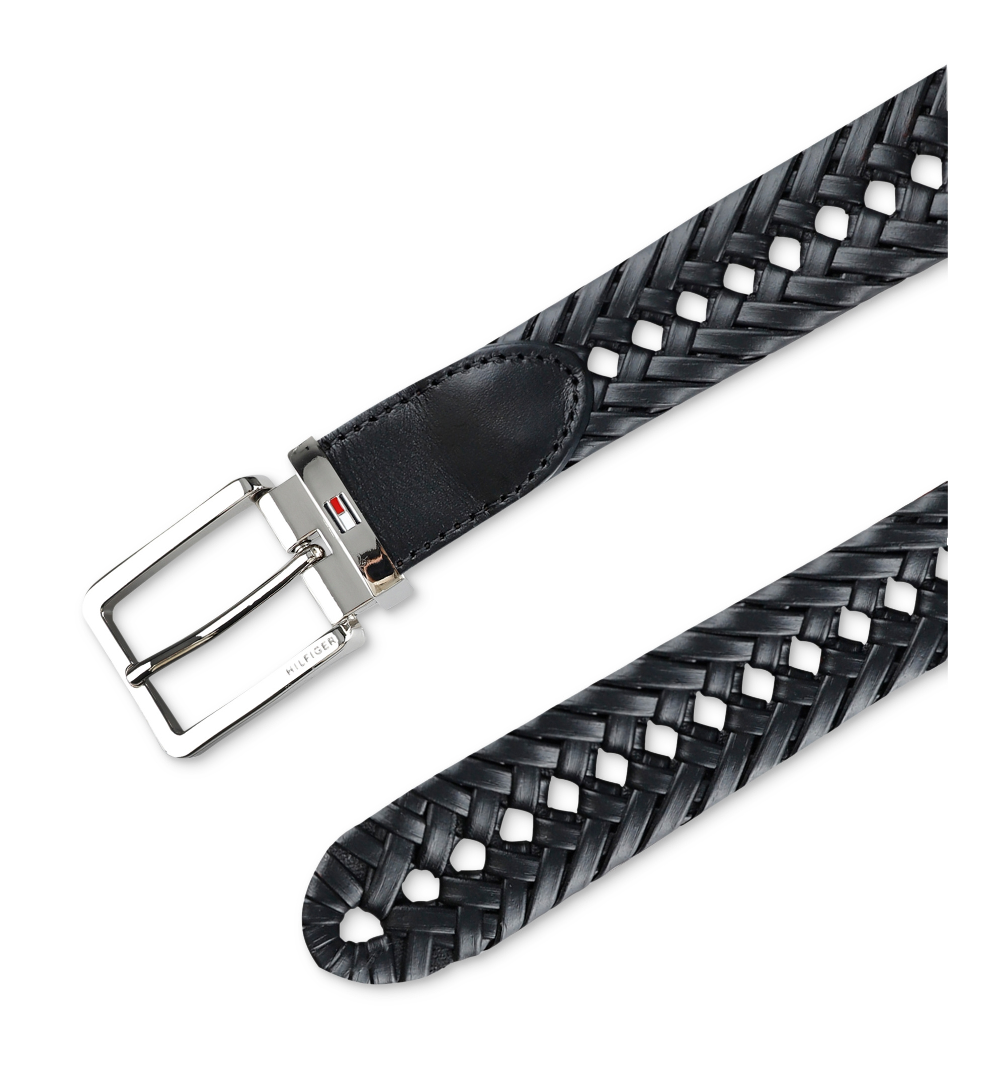 32MM Tommy Hilfiger Men's Reversible Lace Logo Belt - Black/Brown