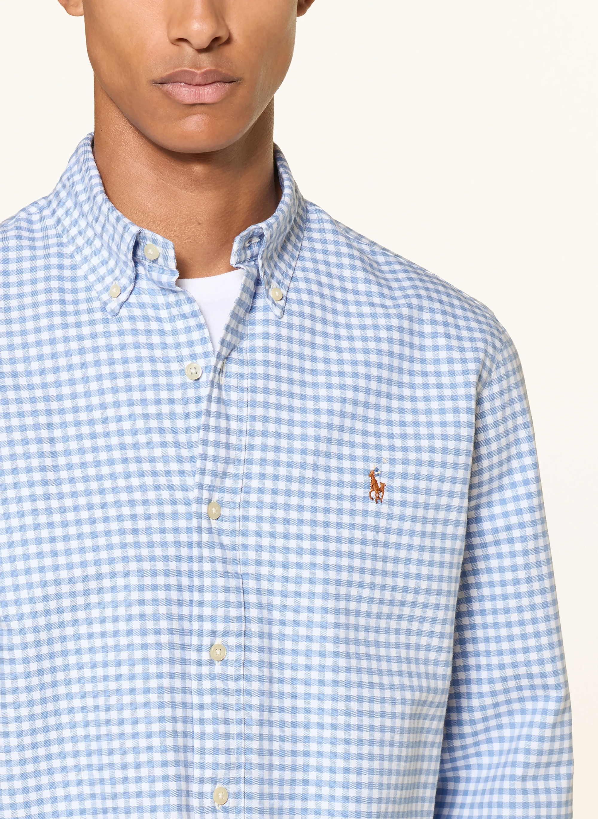 POLO RALPH LAUREN Hemd Custom Fit – HELLBLAU / WEISS