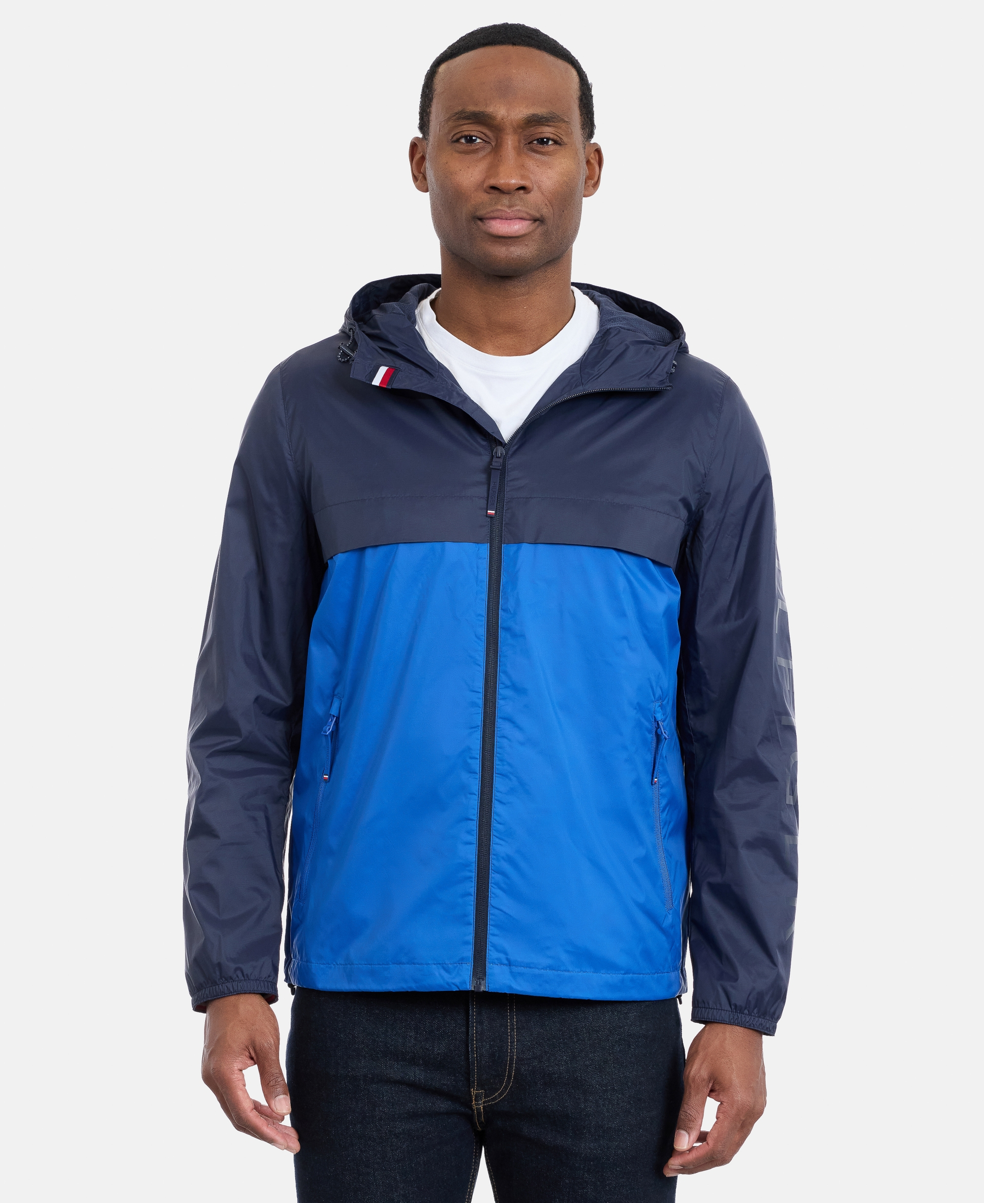 Tommy Hilfiger Men's Hooded Windbreaker Jacket - Navy/Blue