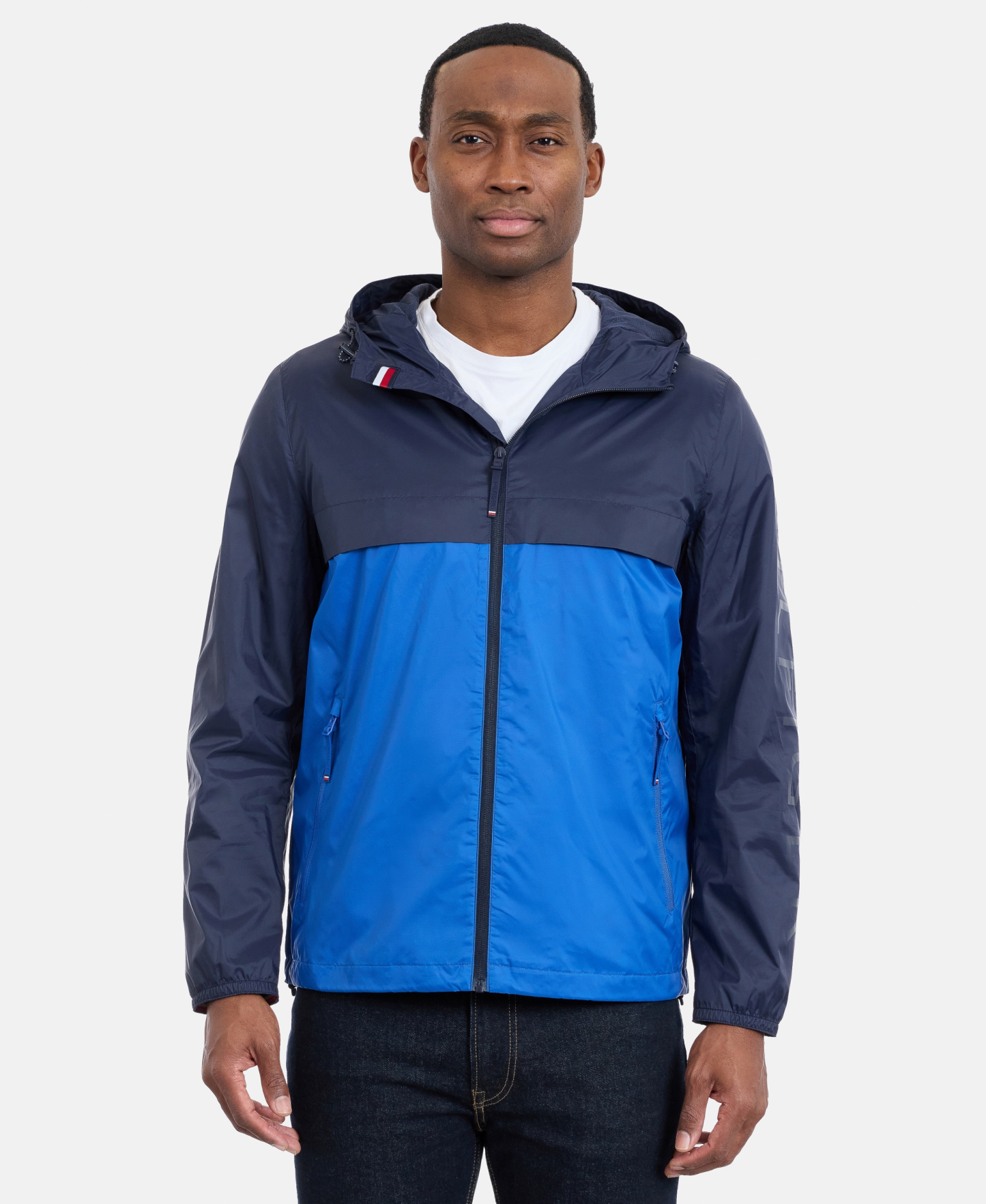 Tommy Hilfiger Men's Hooded Windbreaker Jacket - Navy/Blue