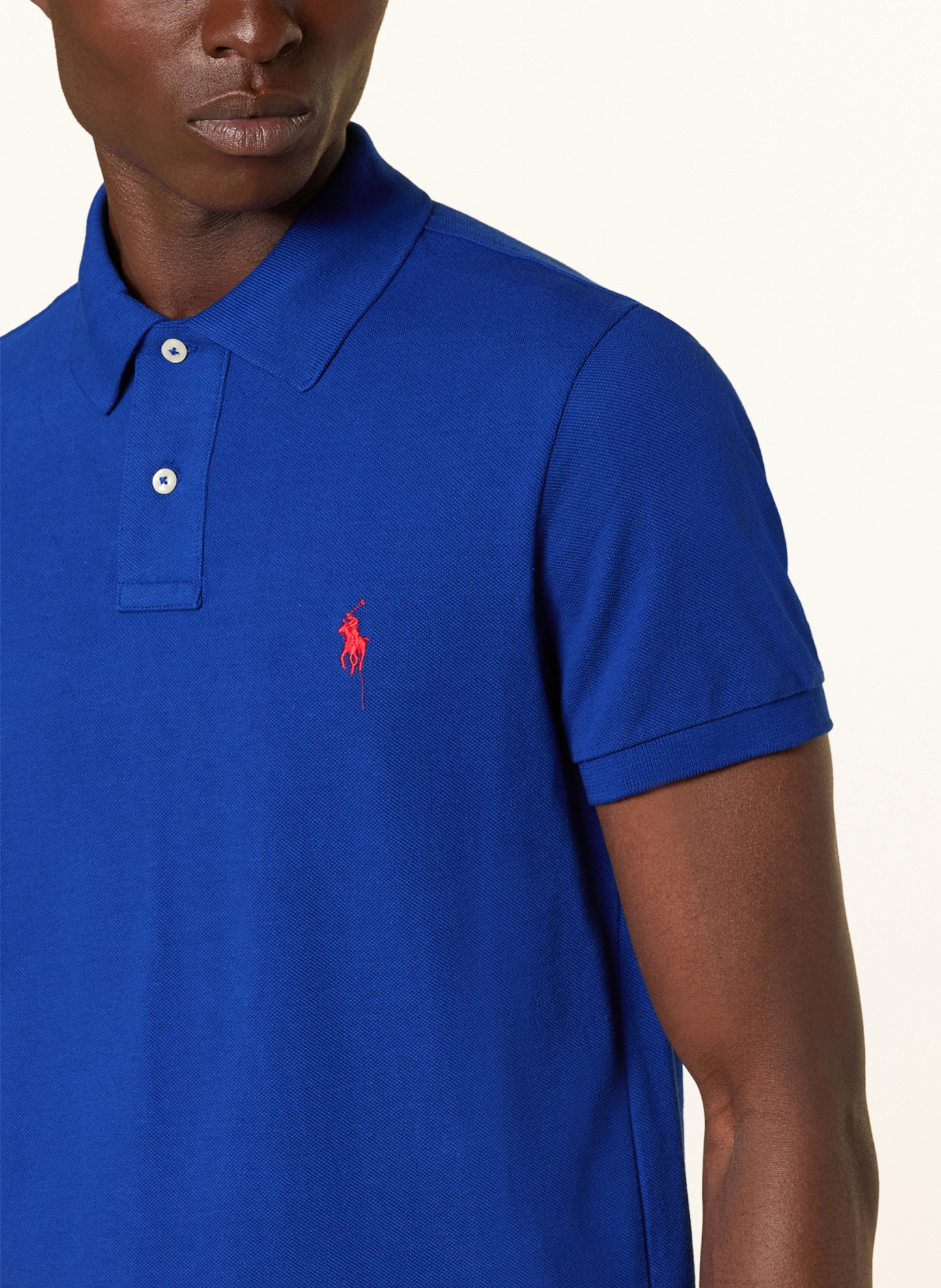 POLO RALPH LAUREN Piqué-Poloshirt Custom Slim Fit – BLAU