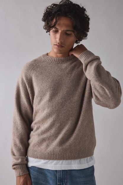 UO Everyday Cozy Knit Crew Neck Sweater - Taupe