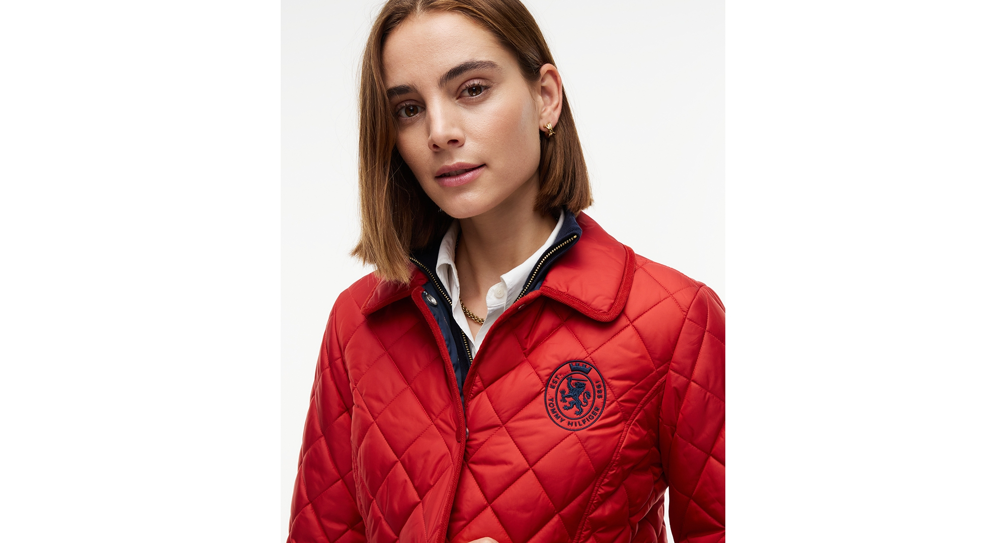 Tommy Hilfiger Women's Crest Quilted Barn Jacket - Dark Magma
