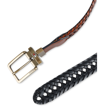 32MM Tommy Hilfiger Men's Reversible Lace Logo Belt - Cognac/Black