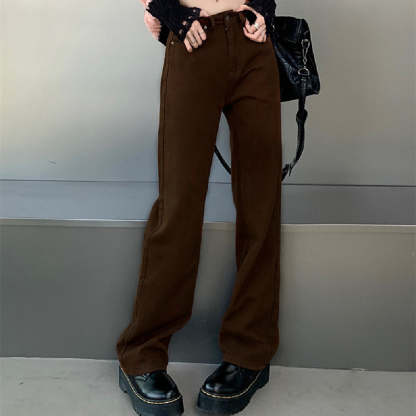 Retro Design XINGX High Waist Straight-leg Pants