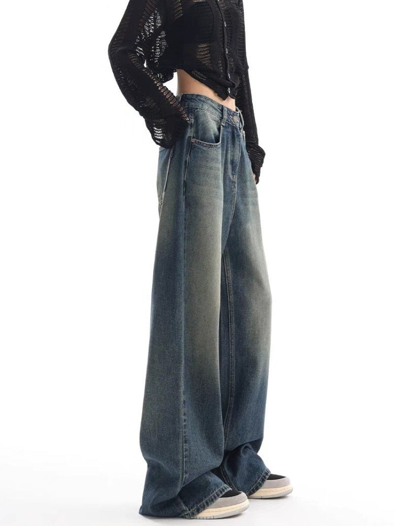 New American Retro Washed Jeans For Women
