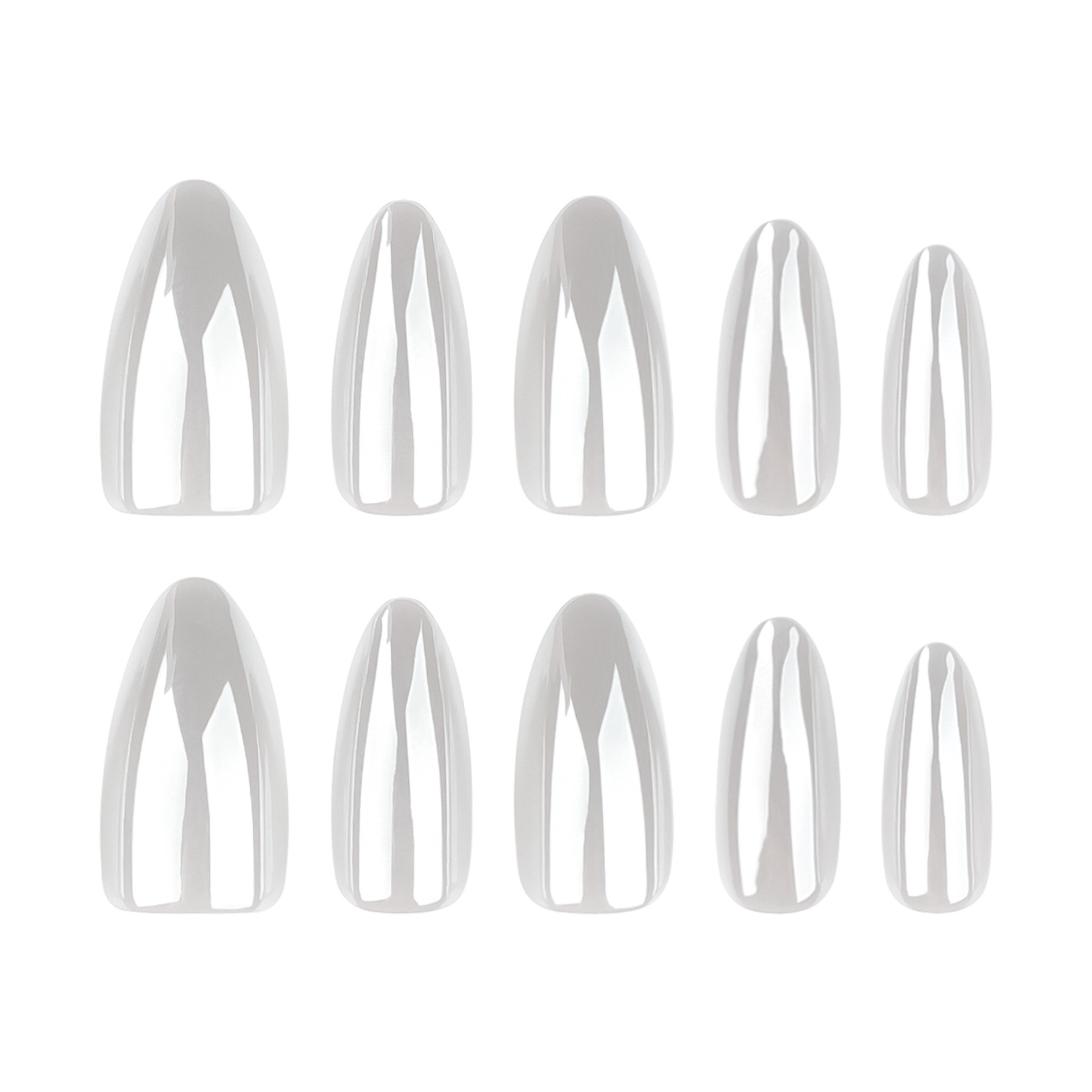 Sleek and Shimmery Almond - shaped Press - On Nails,Classic Solid Colors,almond