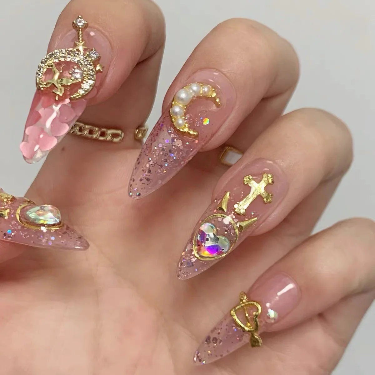 SAILOR MOON-TEN PIECES OF HANDCRAFTED PRESS ON NAIL,Creative Style