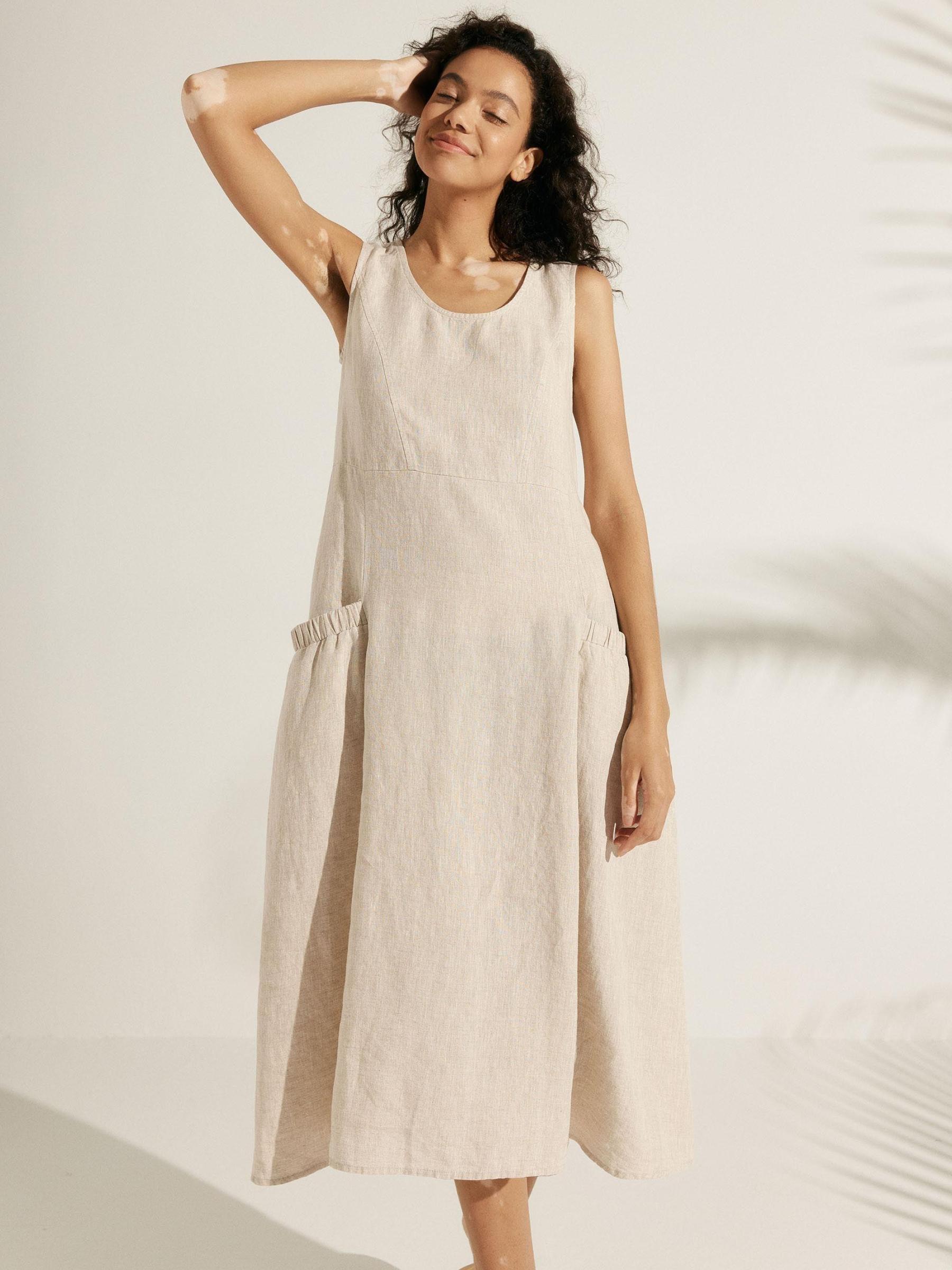 100% Linen Swing Beach Tank Dress