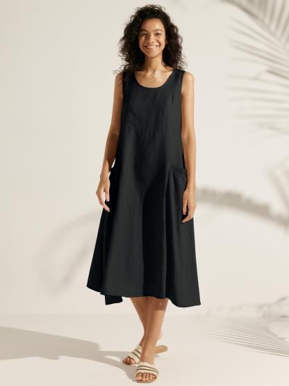 100% Linen Swing Beach Tank Dress