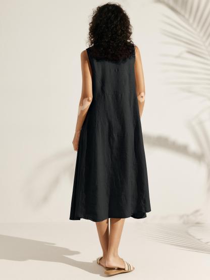 100% Linen Swing Beach Tank Dress