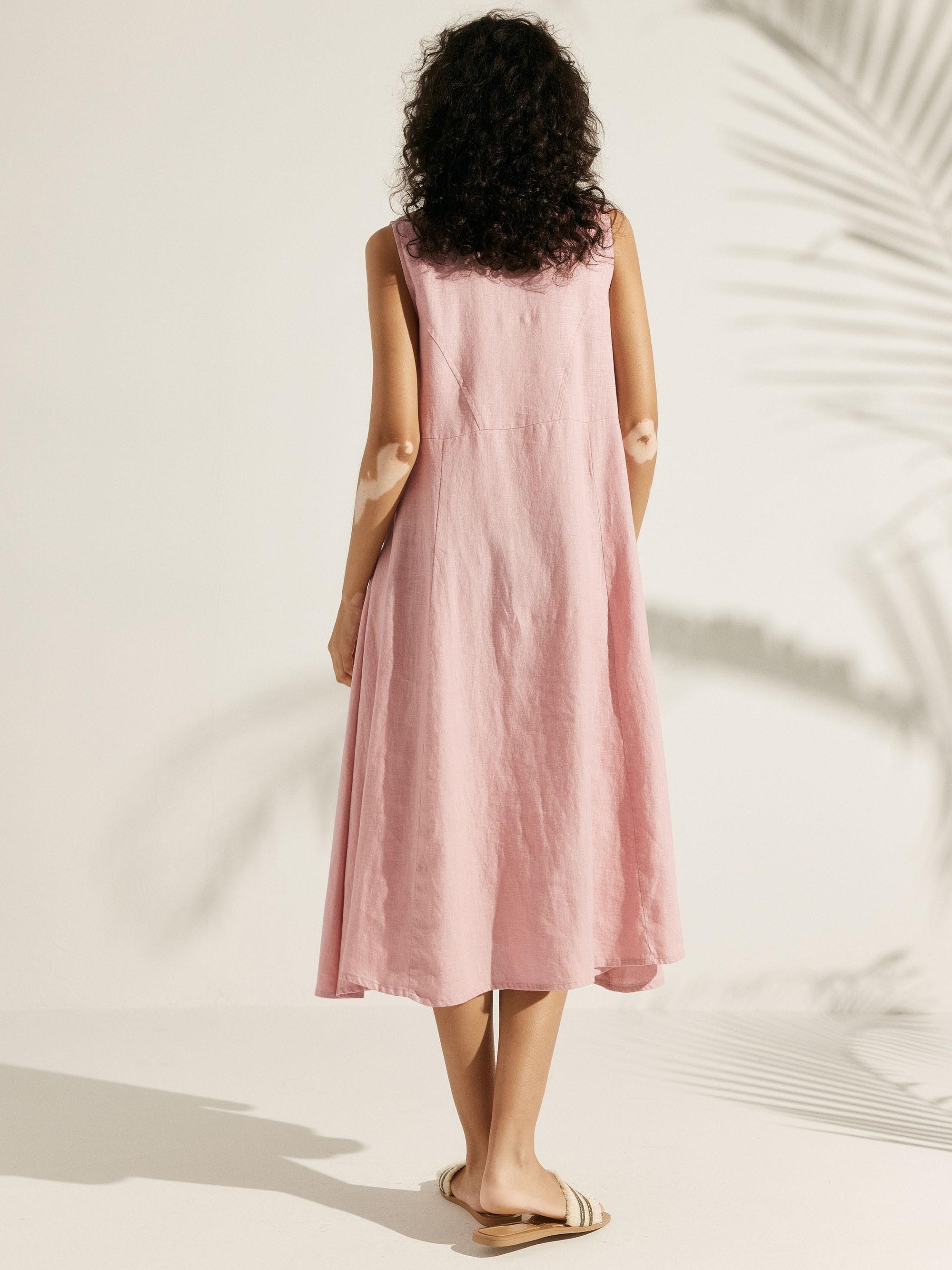 100% Linen Swing Beach Tank Dress