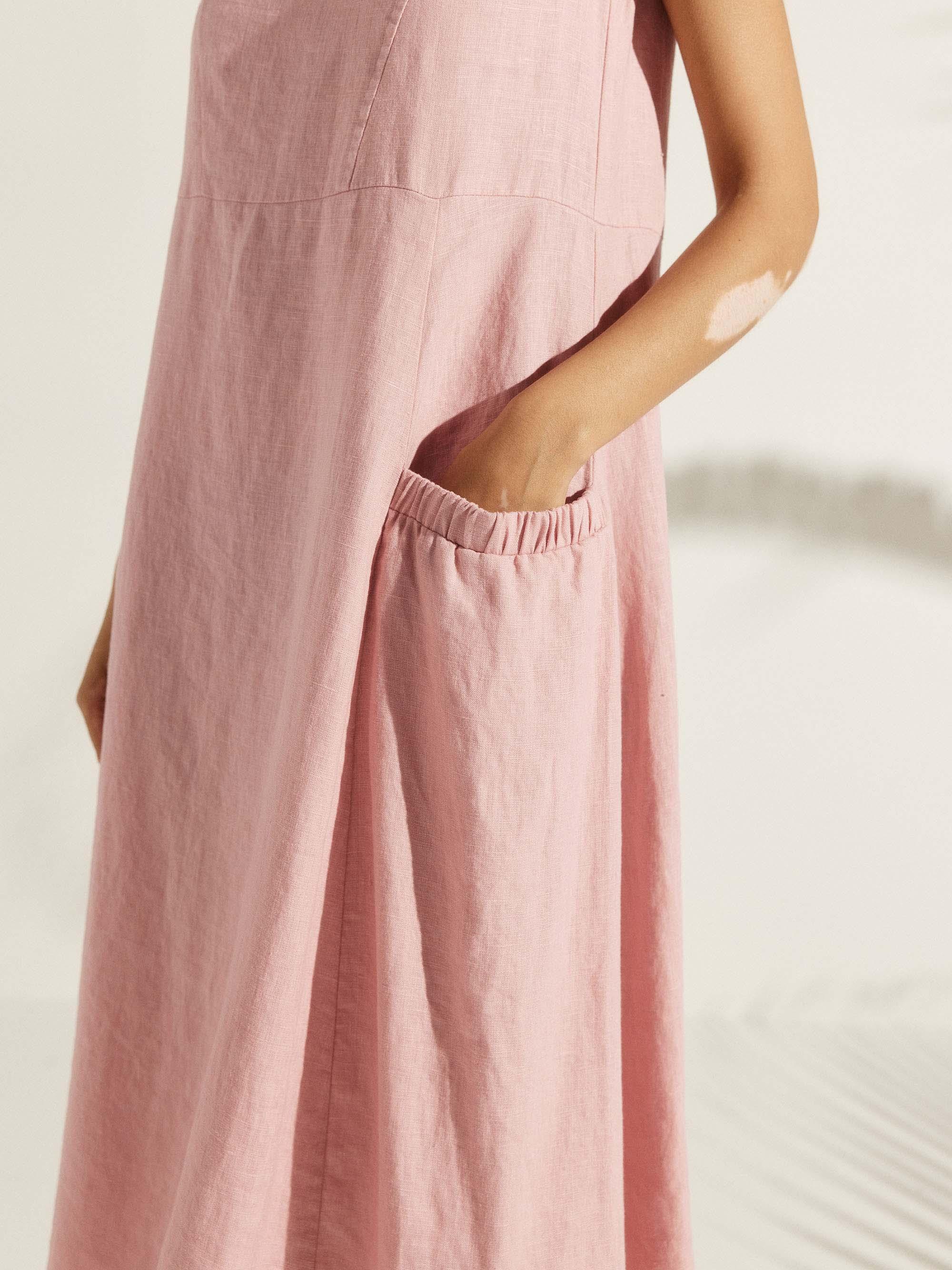 100% Linen Swing Beach Tank Dress