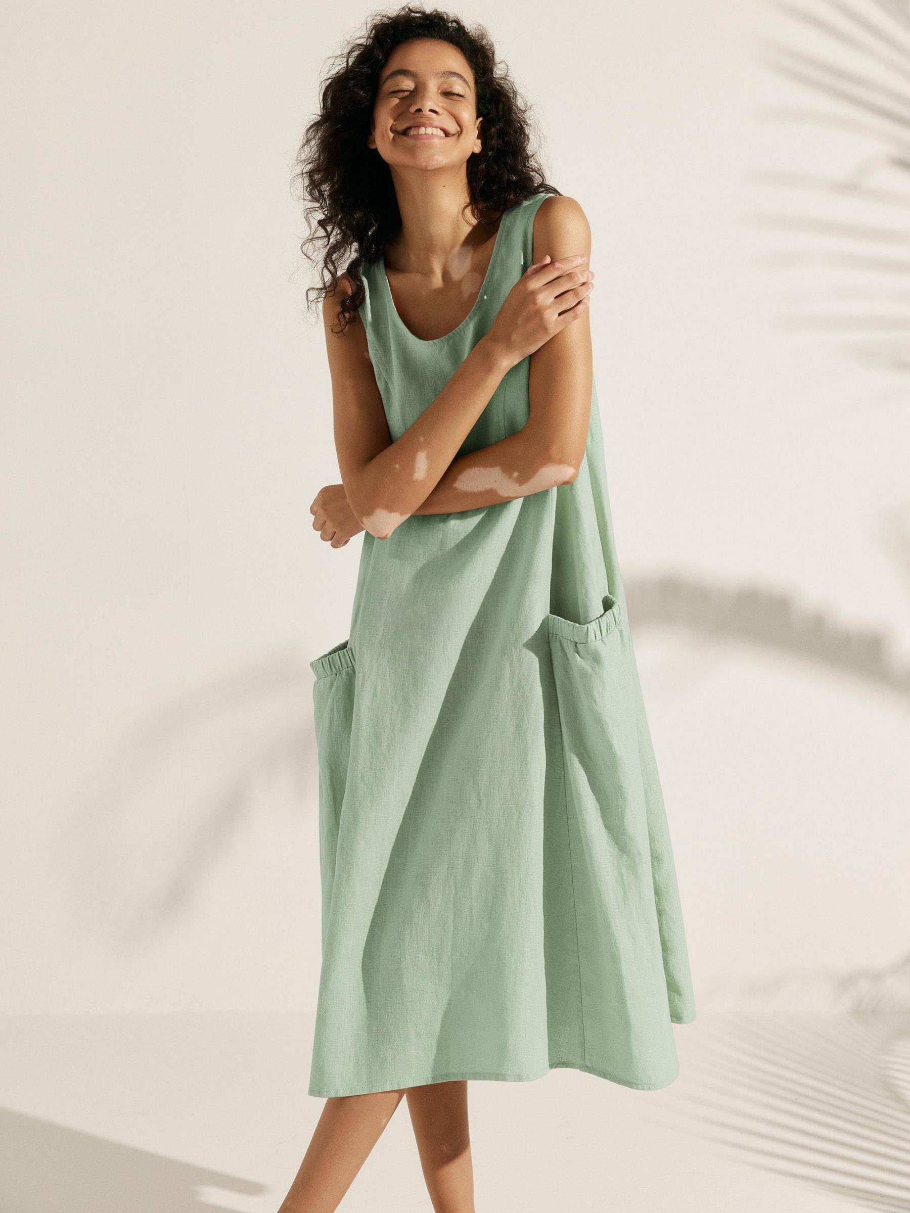 100% Linen Swing Beach Tank Dress