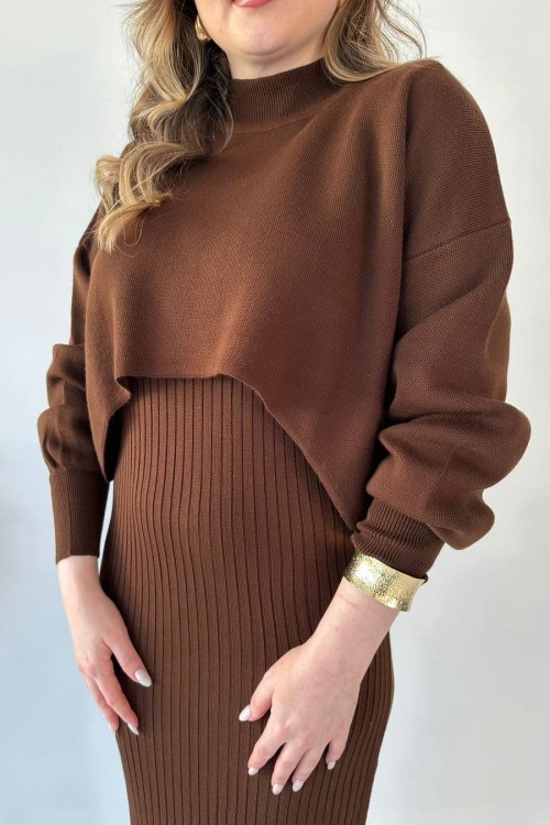 Short Sweater Knit Dress Set