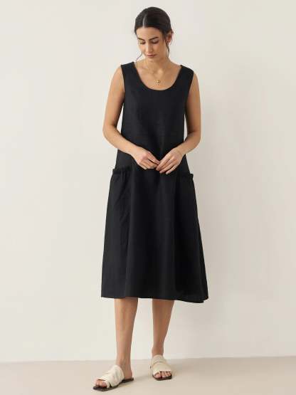 100% Linen Swing Beach Tank Dress