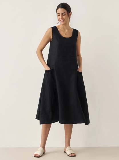 100% Linen Swing Beach Tank Dress