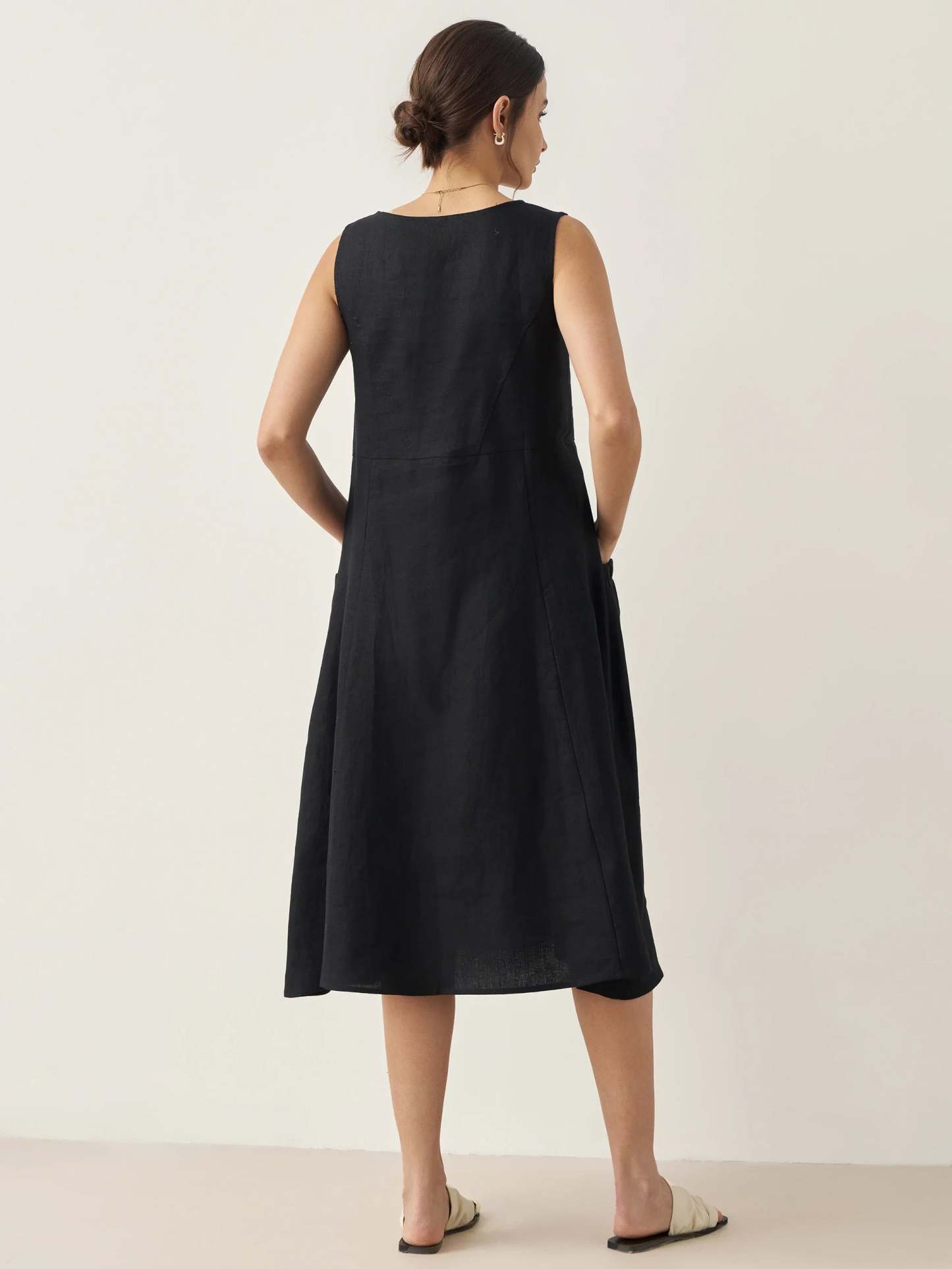 100% Linen Swing Beach Tank Dress