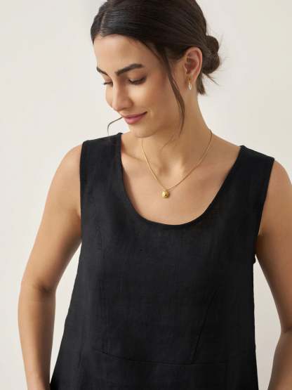 100% Linen Swing Beach Tank Dress