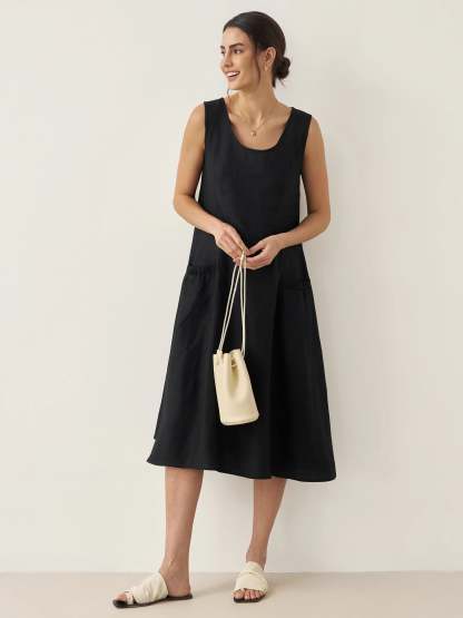 100% Linen Swing Beach Tank Dress
