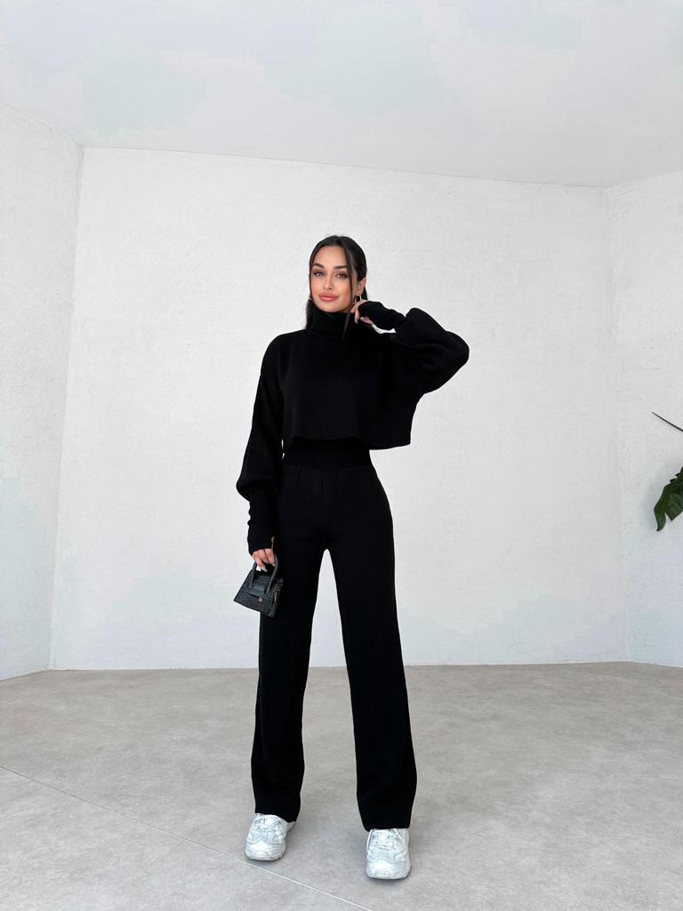 Turtleneck Glove Knit Suit