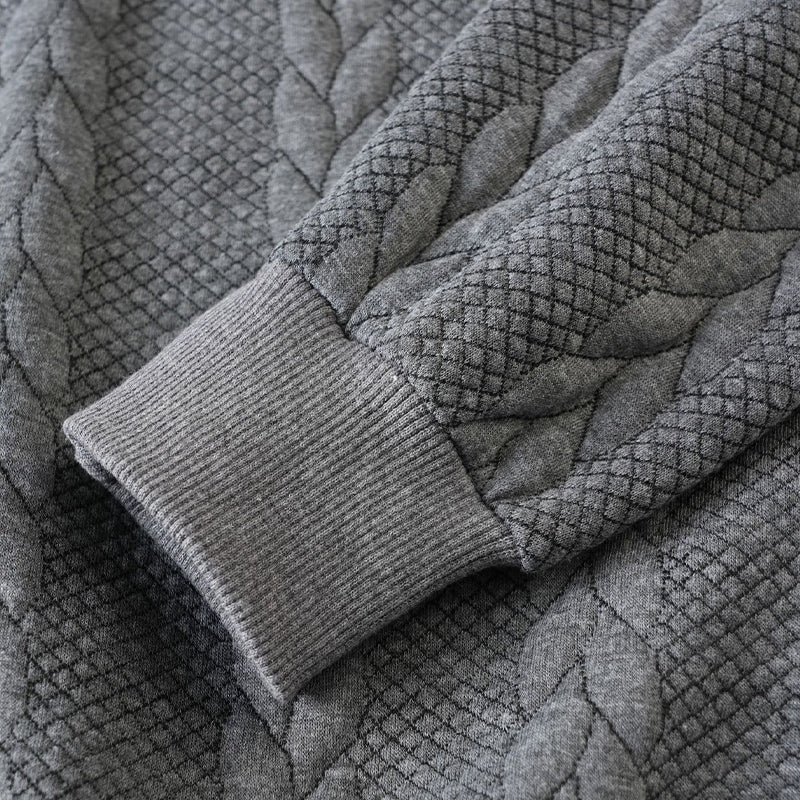 Men's Autumn Winter Outfits Knitted Polo Neck Long Sleeve Sweatshirt