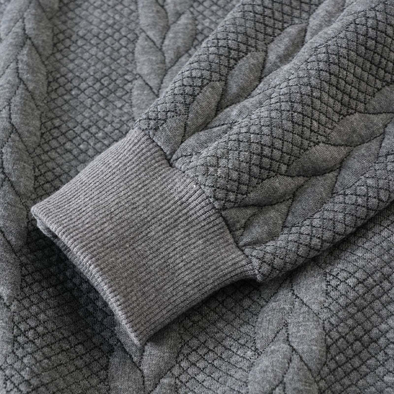 Men's Autumn Winter Outfits Knitted Polo Neck Long Sleeve Sweatshirt