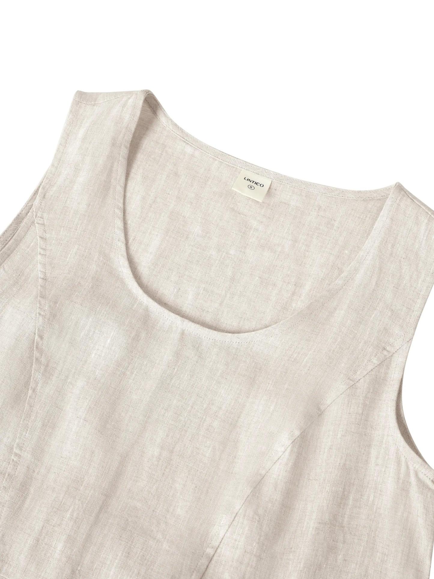100% Linen Swing Beach Tank Dress