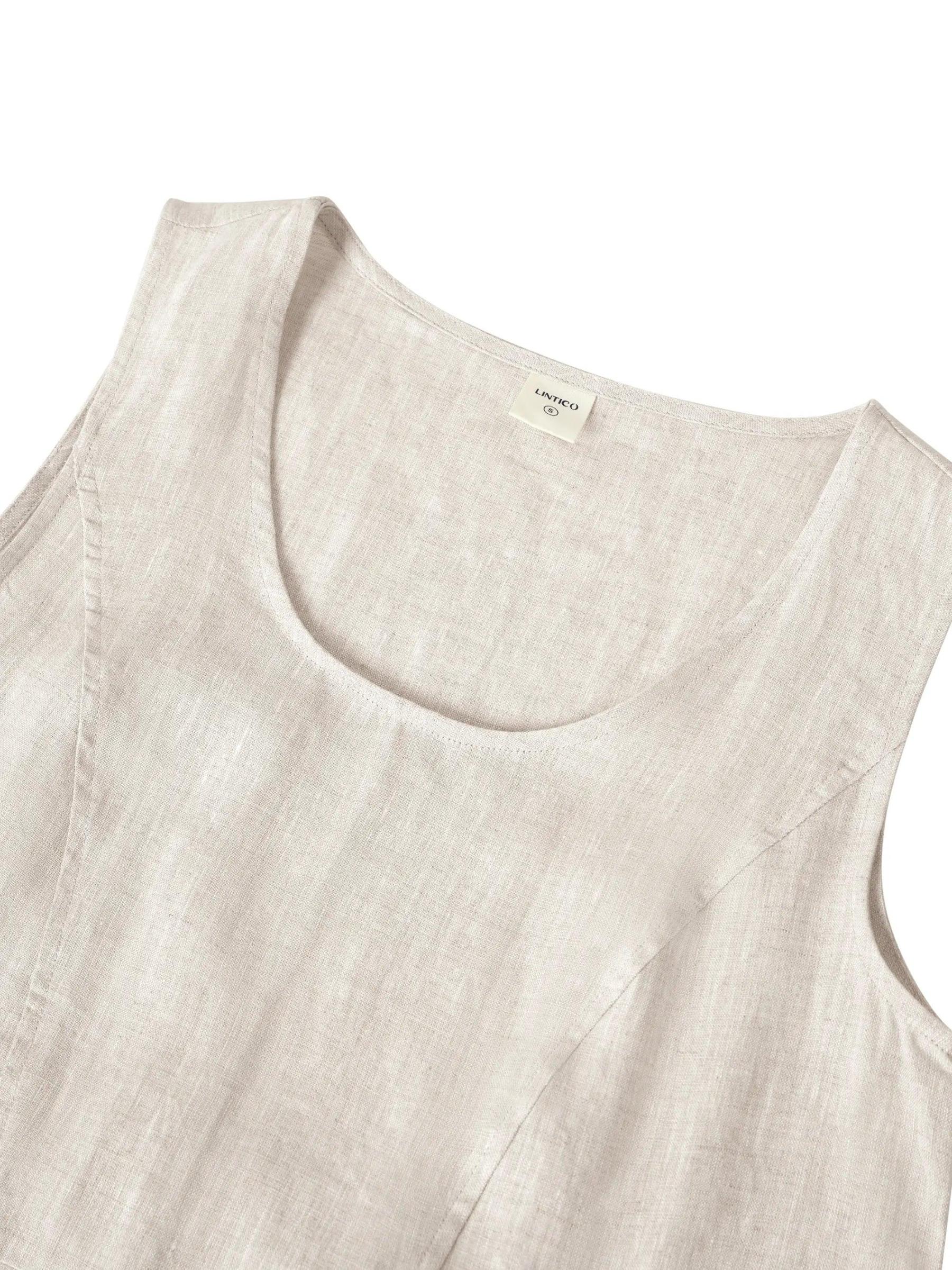 100% Linen Swing Beach Tank Dress