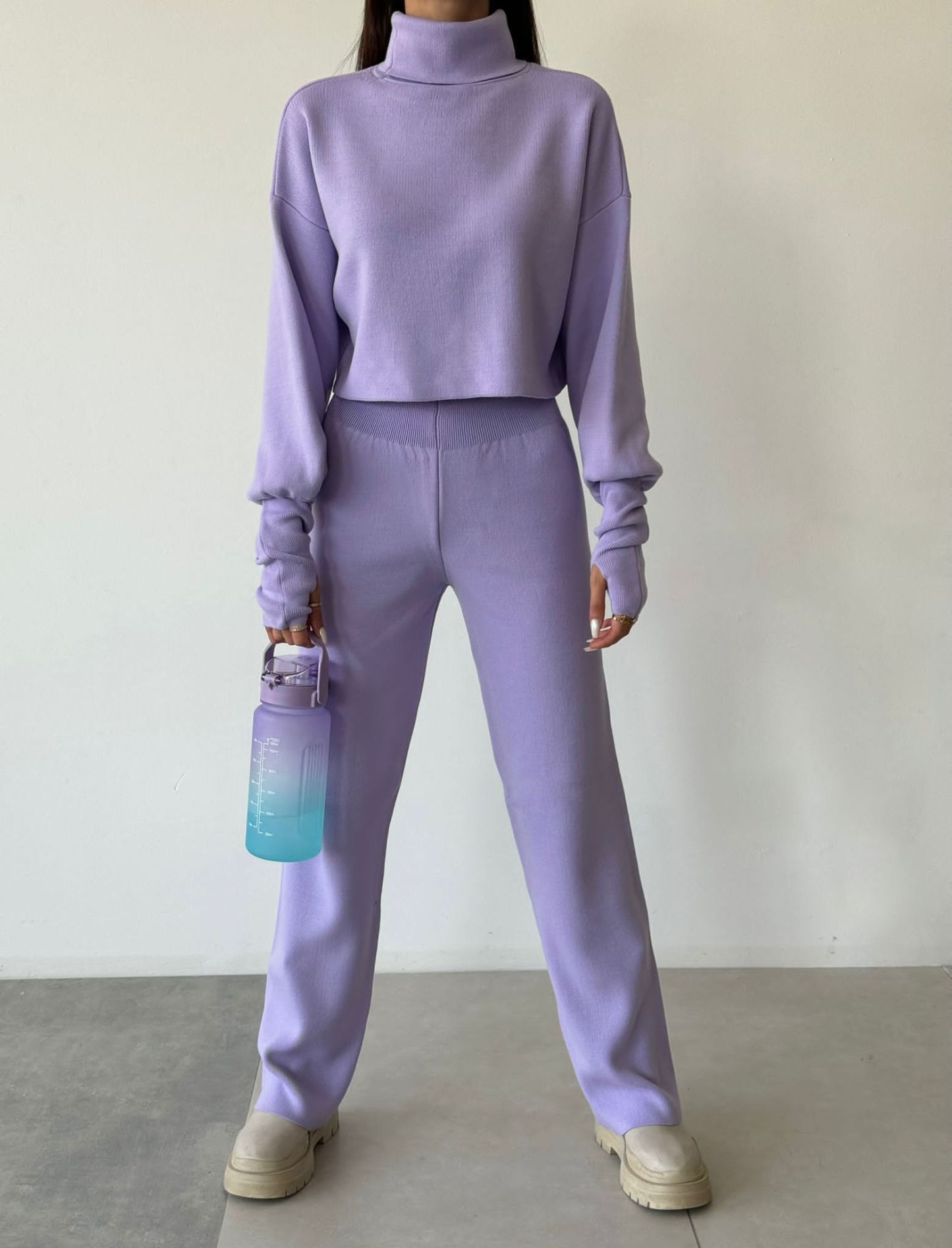 Turtleneck Glove Knit Suit