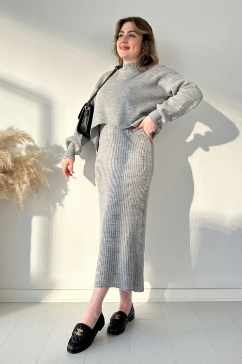 Short Sweater Knit Dress Set