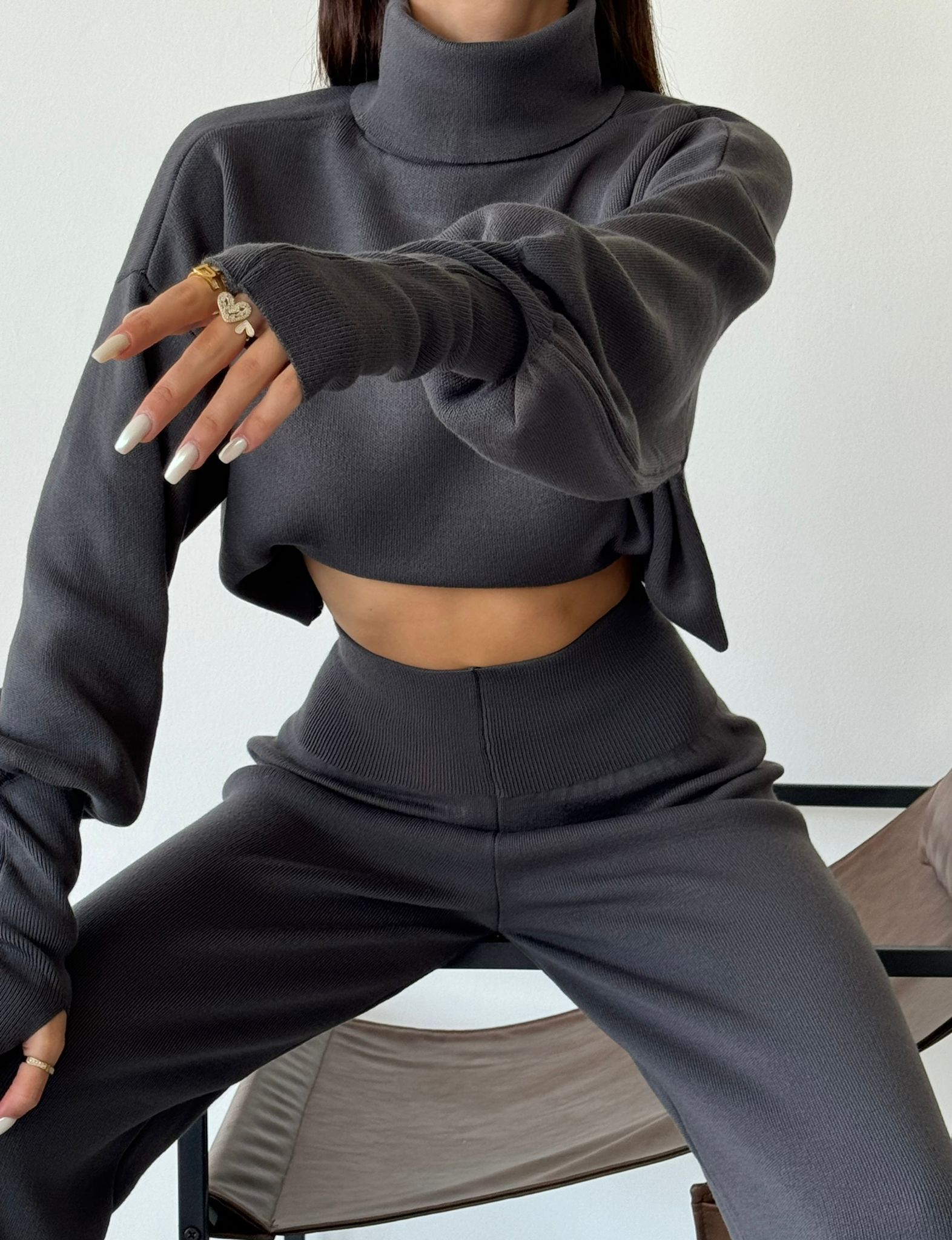 Turtleneck Glove Knit Suit