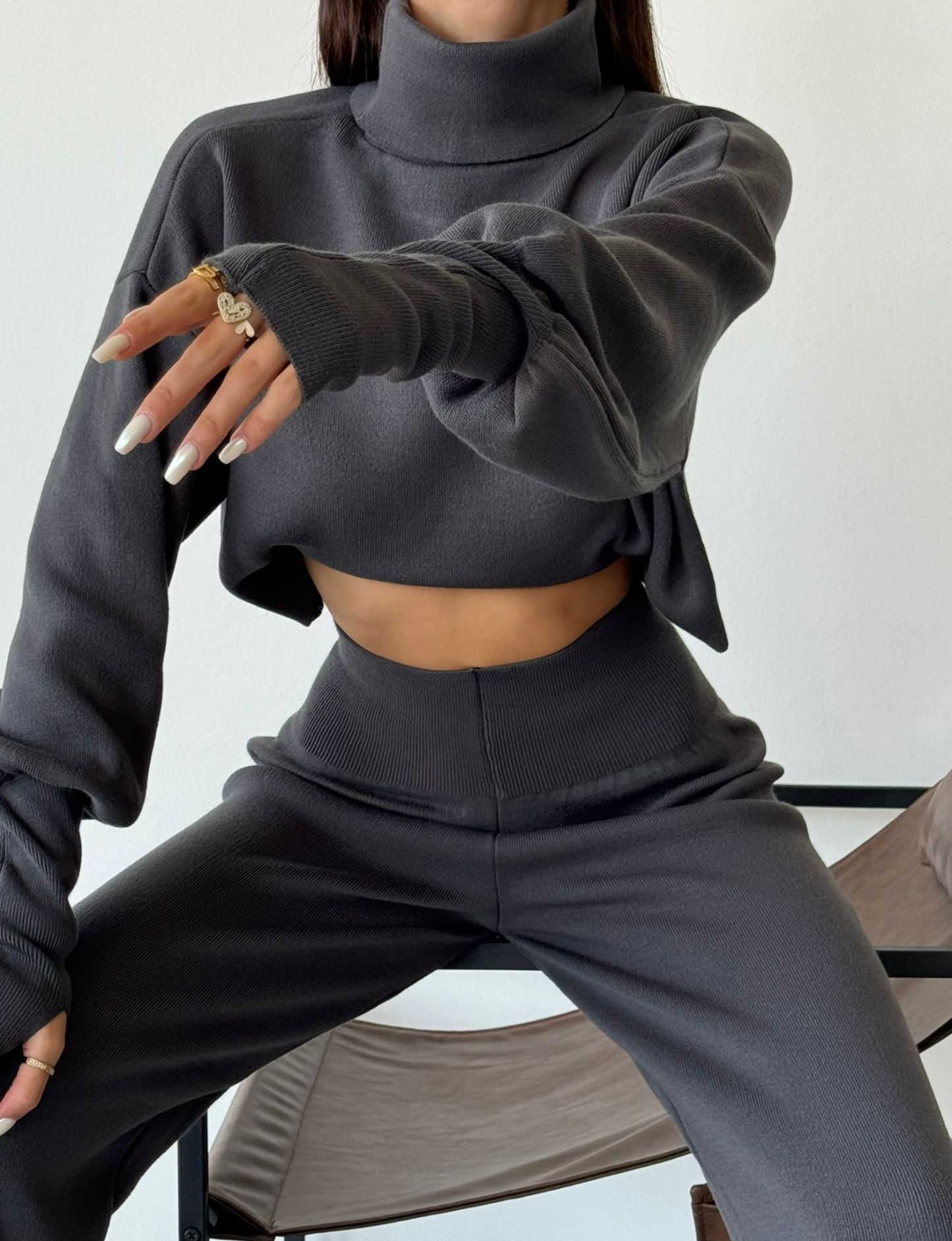 Turtleneck Glove Knit Suit