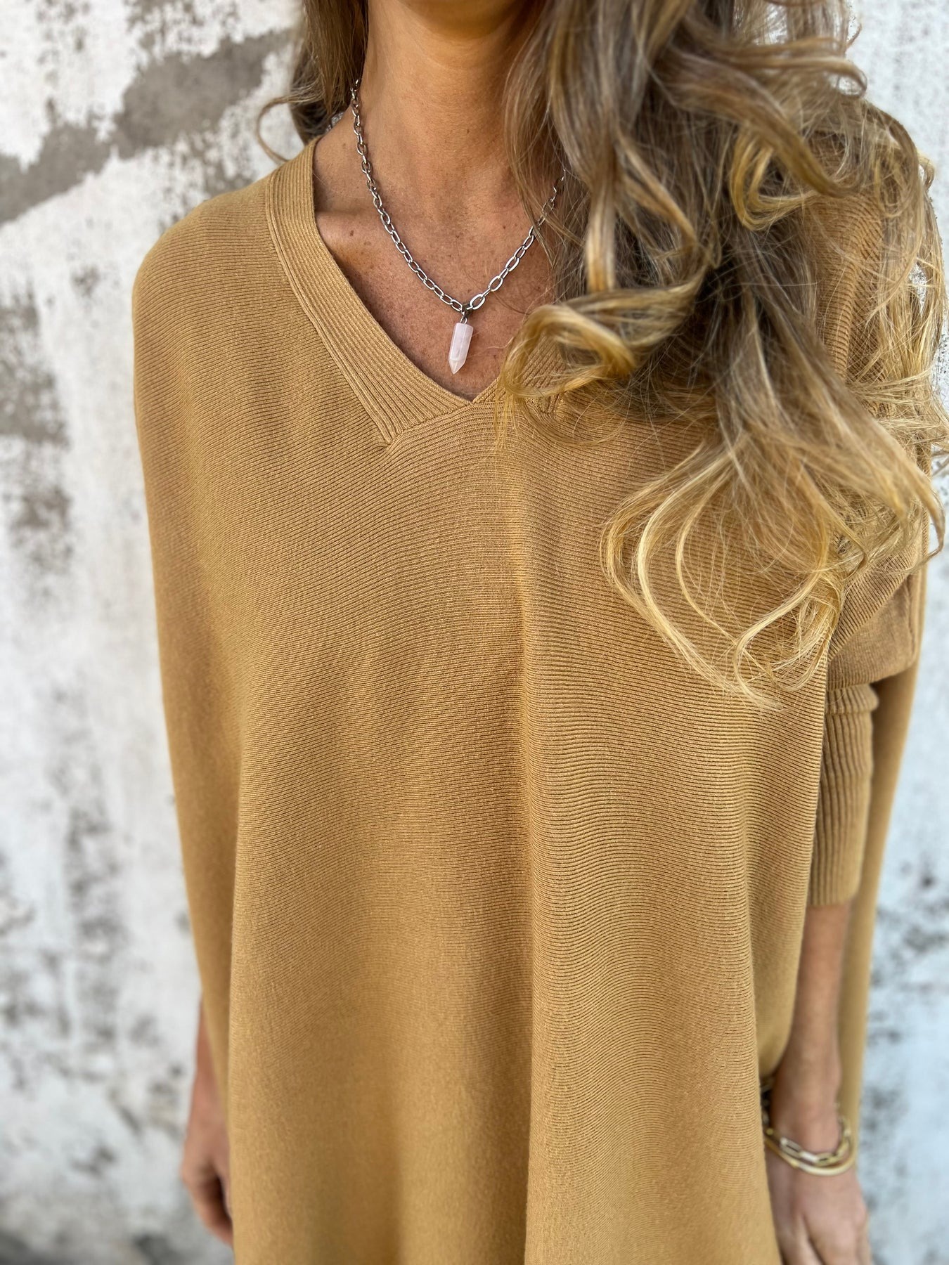 Women's Cashmere Knitted Loose Bat Top