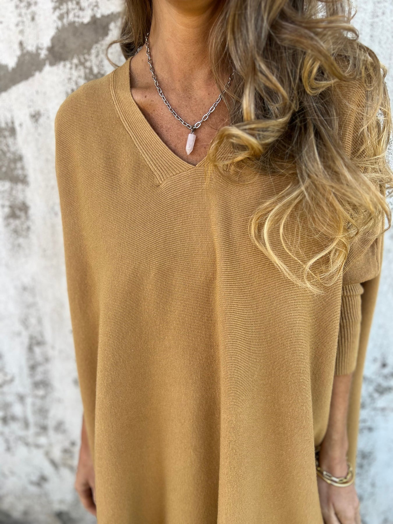 Women's Cashmere Knitted Loose Bat Top
