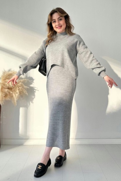 Short Sweater Knit Dress Set