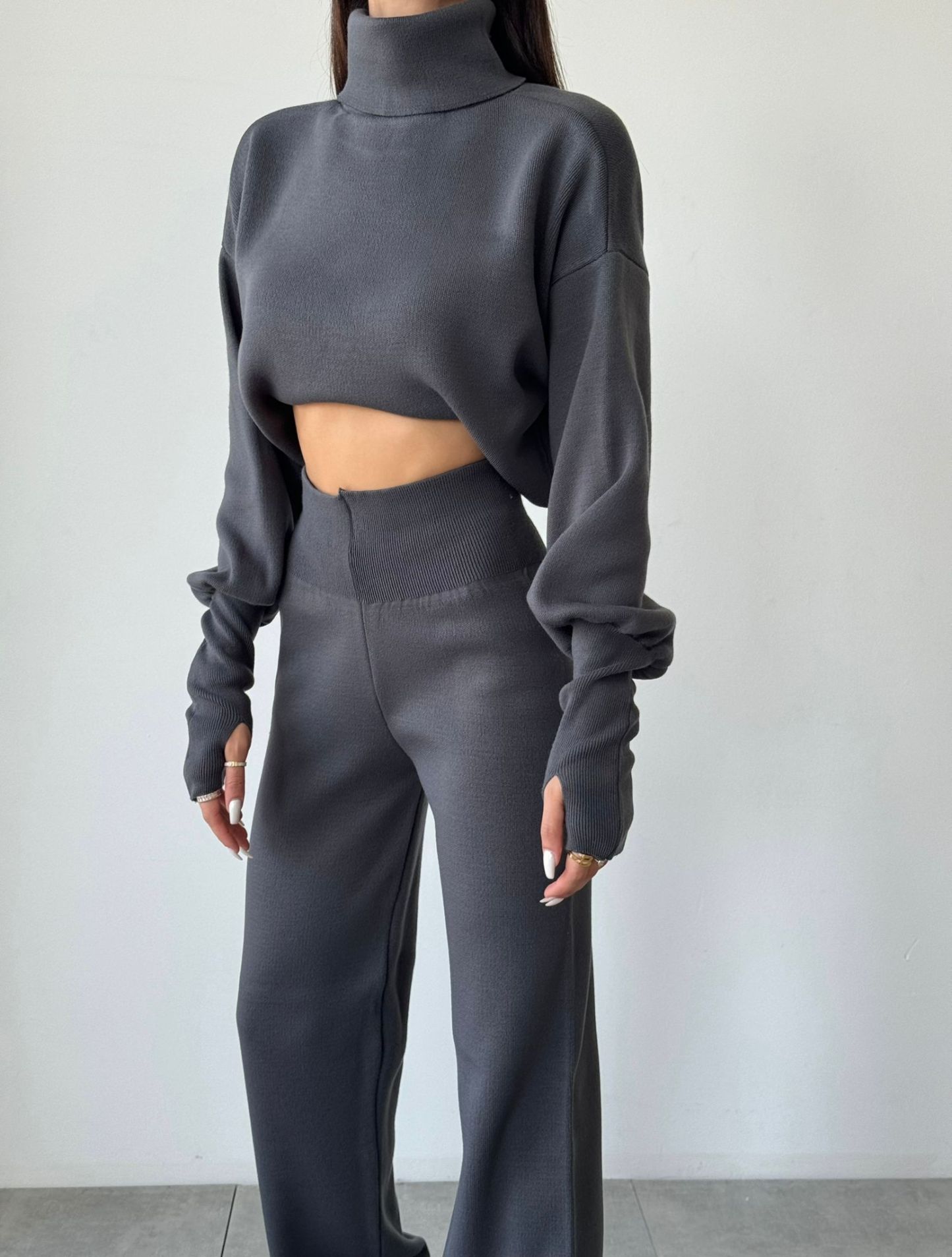 Turtleneck Glove Knit Suit