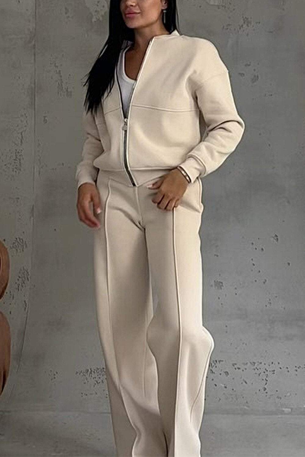 ⏰ LAST DAY  💥Women's Zipper Jacket & Pants Two-piece Set