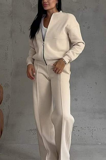 ⏰ LAST DAY  💥Women's Zipper Jacket & Pants Two-piece Set