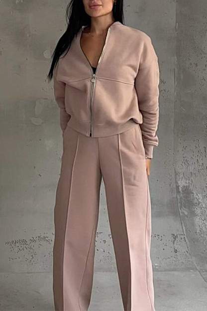 ⏰ LAST DAY  💥Women's Zipper Jacket & Pants Two-piece Set