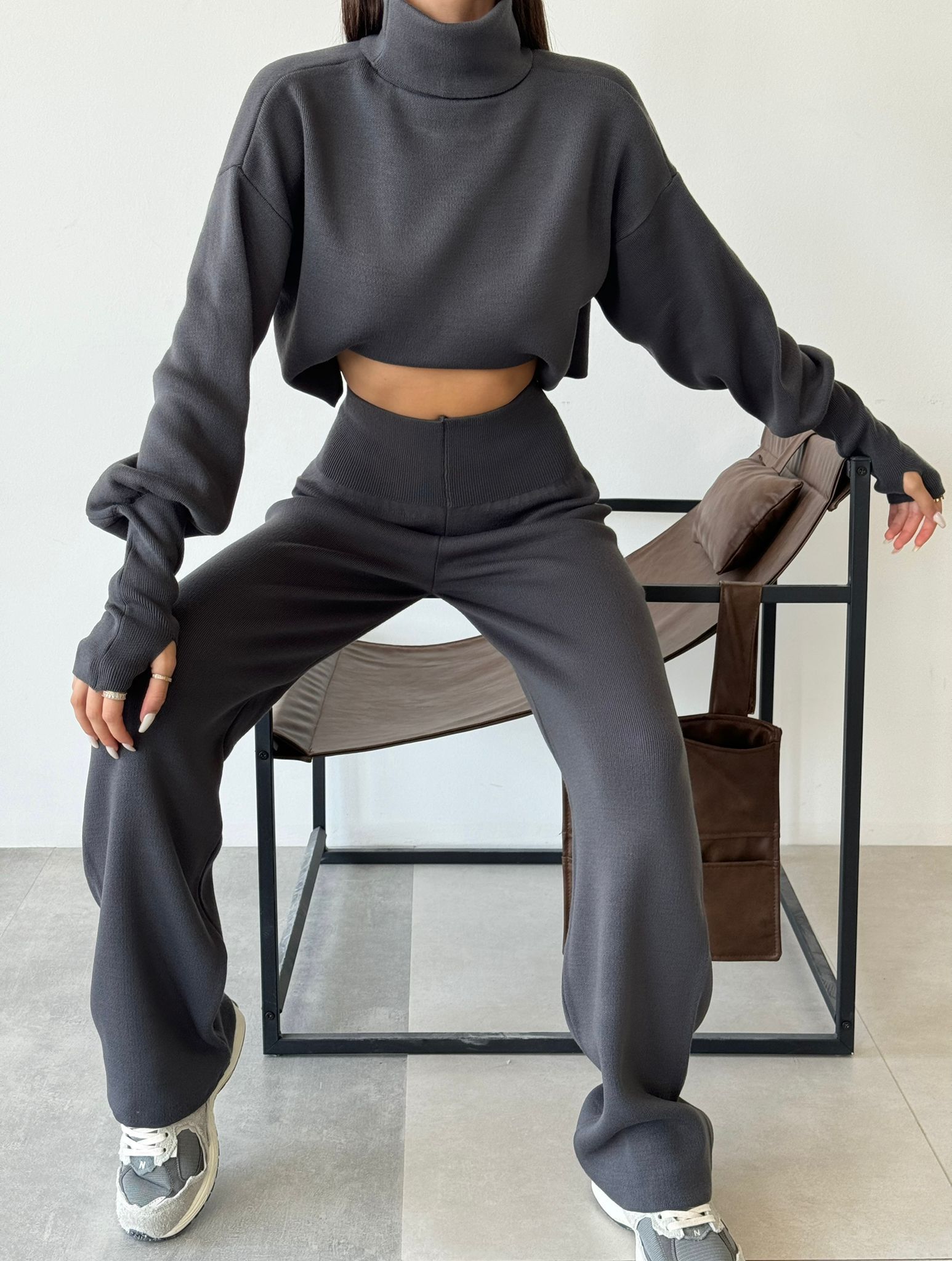 Turtleneck Glove Knit Suit