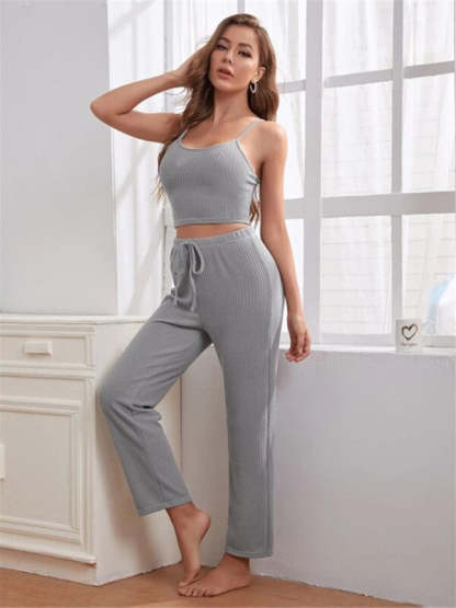 Women's Waffle Knit Loungewear Three Piece Set