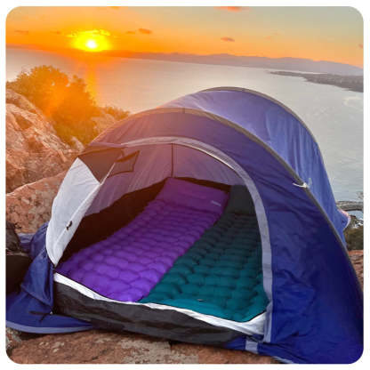 🔥Colchão Insuflável COZIYA com Bomba de Pé – Para Praia, Camping e Água | 50% Desconto por Tempo Limitado!